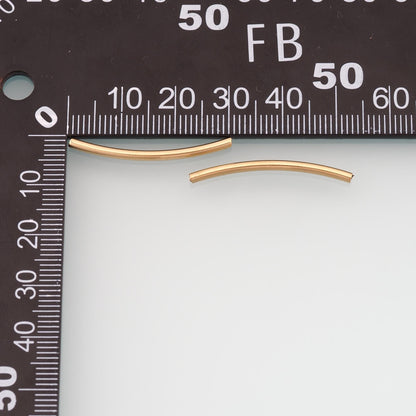 Stainless Steel Curved Bar Spacer Beads, 14K Gold Filled Waterproof Spacer Beads,DIY Necklace Bracelet Findings Supplies