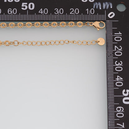 Round Embossing Necklace, 14K Gold Filled Waterproof Non Tarnish Necklace,DIY Everyday Layering Necklace