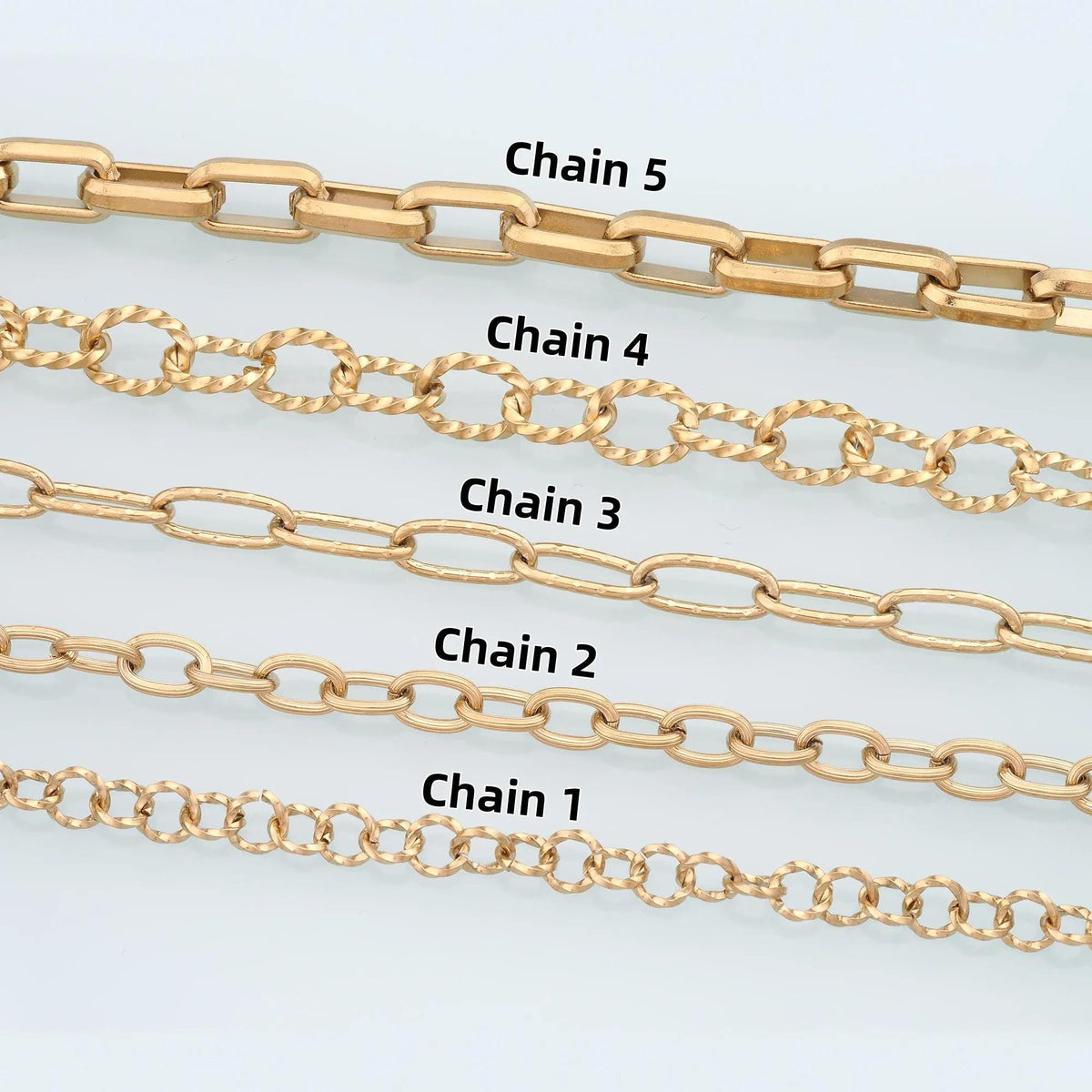 Stainless Steel Geometry Chain,14K Gold Stainless Steel Chain,Waterproof Chain for DIY Necklace Bracelet Making