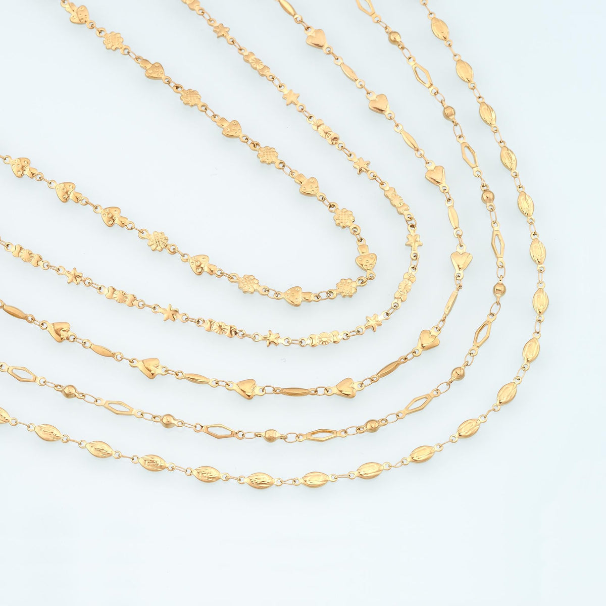 Stainless Steel Oval Chain,14K Gold Stainless Steel Chain,Waterproof Chain for DIY Necklace Bracelet Making