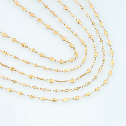 Stainless Steel Oval Chain,14K Gold Stainless Steel Chain,Waterproof Chain for DIY Necklace Bracelet Making