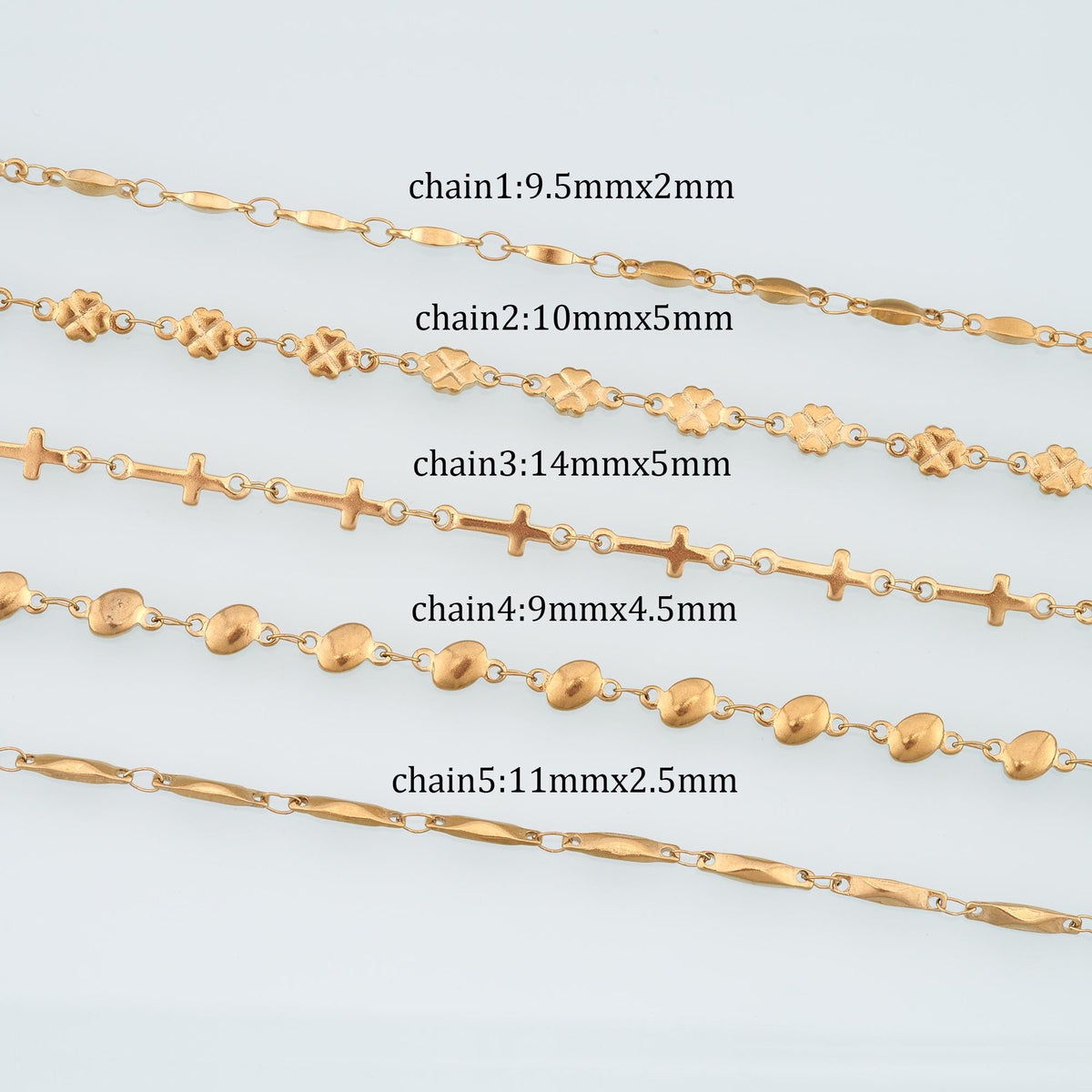 Stainless Steel Cross Chain,14K Gold Stainless Steel Chain,Waterproof Chain for DIY Necklace Bracelet Making