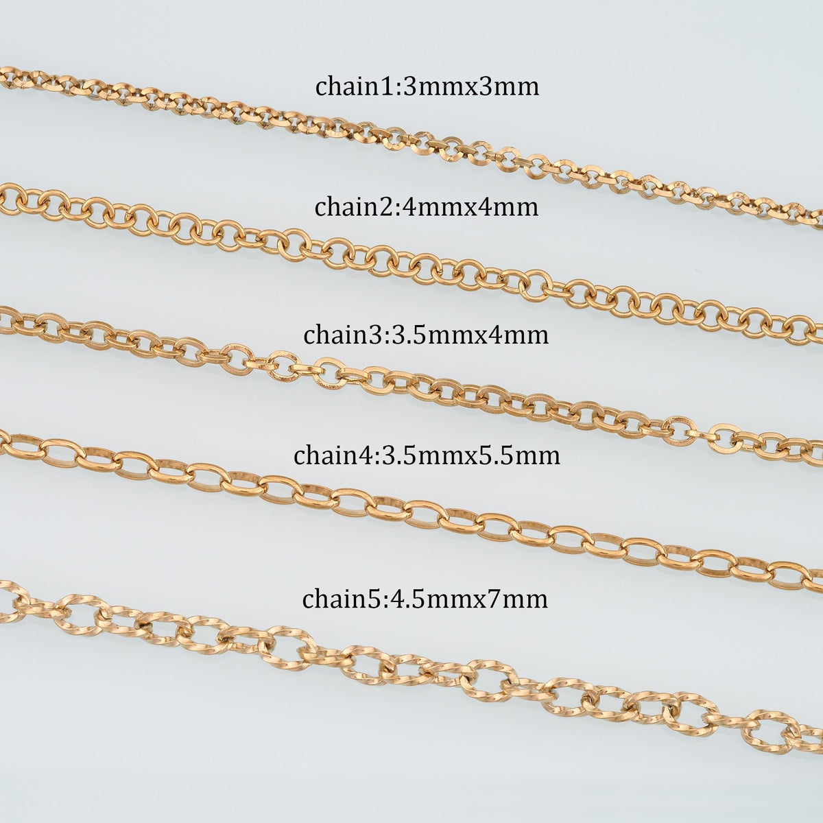 Stainless Steel Round Chain,14K Gold Stainless Steel Chain,Waterproof Chain for DIY Necklace Bracelet Making