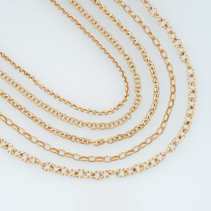 Stainless Steel Round Chain,14K Gold Stainless Steel Chain,Waterproof Chain for DIY Necklace Bracelet Making
