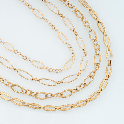 Stainless Steel Oval Chain,14K Gold Stainless Steel Chain,Waterproof Chain for DIY Necklace Bracelet Making