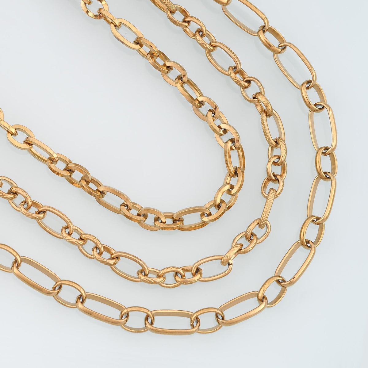 Stainless Steel Oval Chain,14K Gold Stainless Steel Chain,Waterproof Chain for DIY Necklace Bracelet Making