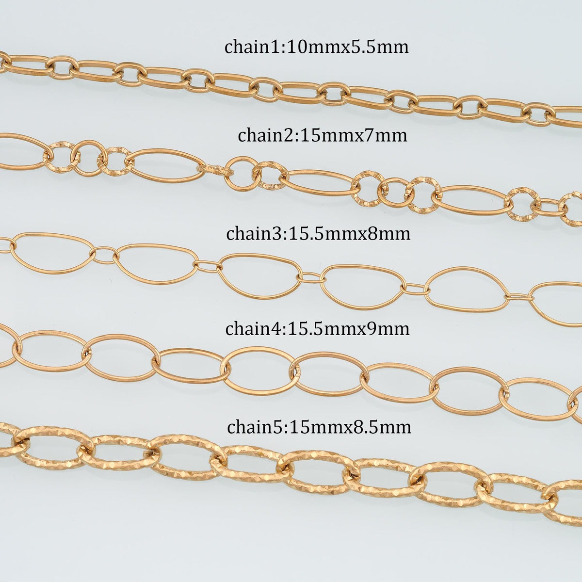 Stainless Steel Oval Chain,14K Gold Stainless Steel Chain,Waterproof Chain for DIY Necklace Bracelet Making