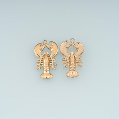 Lobster Pendant,14K Gold Filled Ocean Getaway Style DIY Charm for Necklace Bracelet Making
