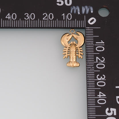 Lobster Pendant,14K Gold Filled Ocean Getaway Style DIY Charm for Necklace Bracelet Making
