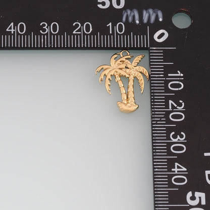 14K Gold Tree Charm Pendant for Jewelry Making