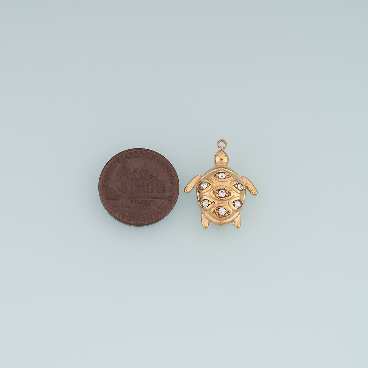 CZ Sea Turtle Pendant,14K Gold Filled Ocean Beach Charm DIY Charm for Necklace Bracelet Making