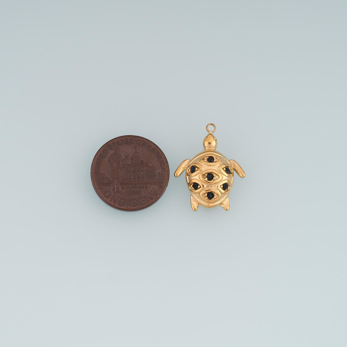 CZ Sea Turtle Pendant,14K Gold Filled Ocean Beach Charm DIY Charm for Necklace Bracelet Making