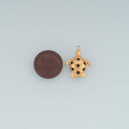 CZ Sea Turtle Pendant,14K Gold Filled Ocean Beach Charm DIY Charm for Necklace Bracelet Making