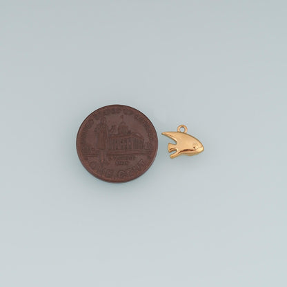 Tropical Fish Pendant,14K Gold Filled Minimalist Ocean Charm DIY Charm for Necklace Bracelet Making
