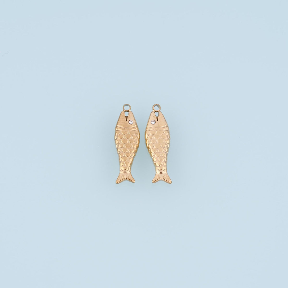 CZ Fish Pendant,14K Gold Filled Minimalist Style Charm DIY Charm for Necklace Bracelet Making