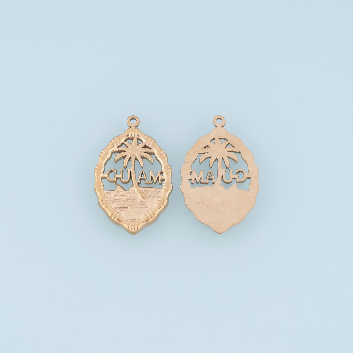 GUAM Travel Souvenir Pendant,14K Gold Filled Lsland Vacation Charm DIY Charm for Necklace Bracelet Making