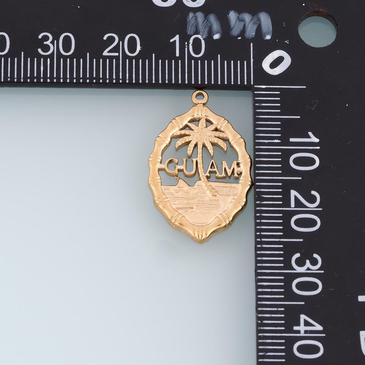 GUAM Travel Souvenir Pendant,14K Gold Filled Lsland Vacation Charm DIY Charm for Necklace Bracelet Making