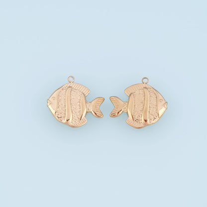 Tropical Fish Pendant,14K Gold Filled Hawaii Vacation Charm DIY Charm for Necklace Bracelet Making