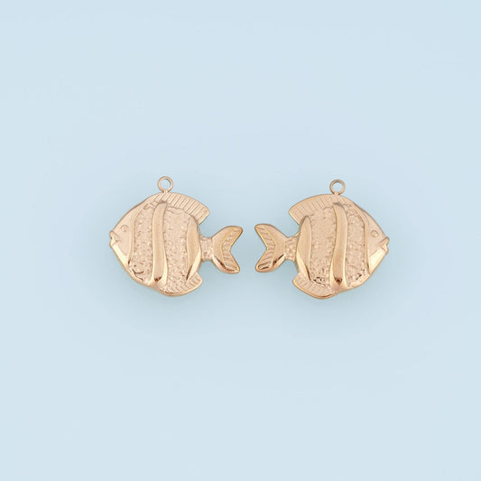 Tropical Fish Pendant,14K Gold Filled Hawaii Vacation Charm DIY Charm for Necklace Bracelet Making