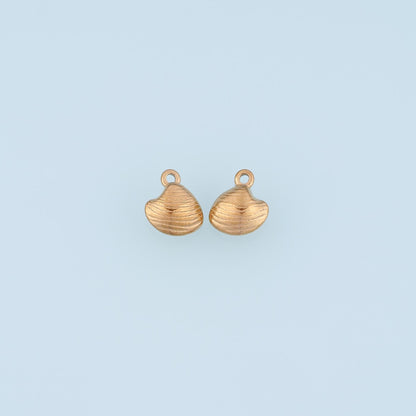 14K Gold Shell Charm Pendant for Jewelry Making