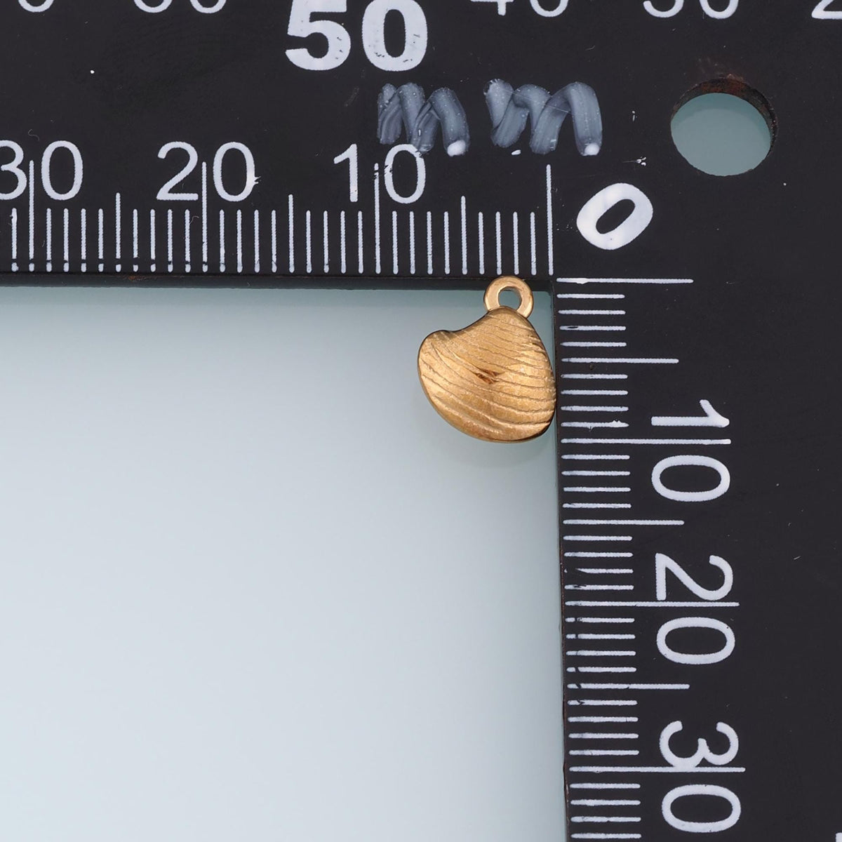 14K Gold Shell Charm Pendant for Jewelry Making