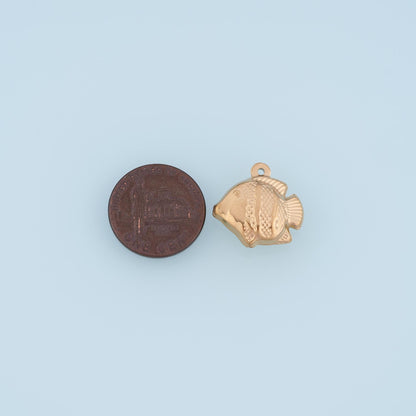 Tropical Fish Pendant,14K Gold Filled Hawaii Vacation Charm DIY Charm for Necklace Bracelet Making