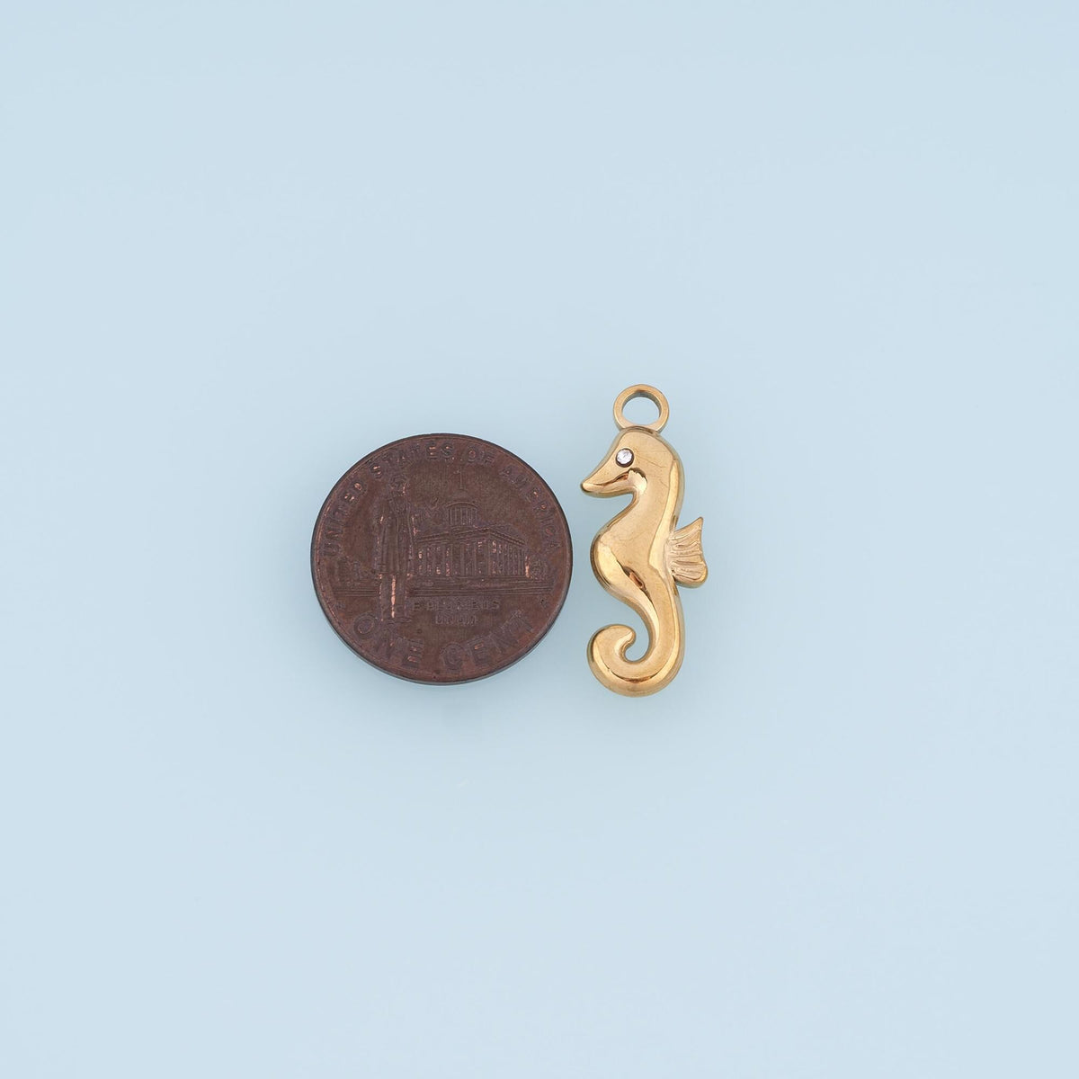 CZ Seahorse Pendant,14K Gold Filled Ocean Charm DIY Charm for Necklace Bracelet Making