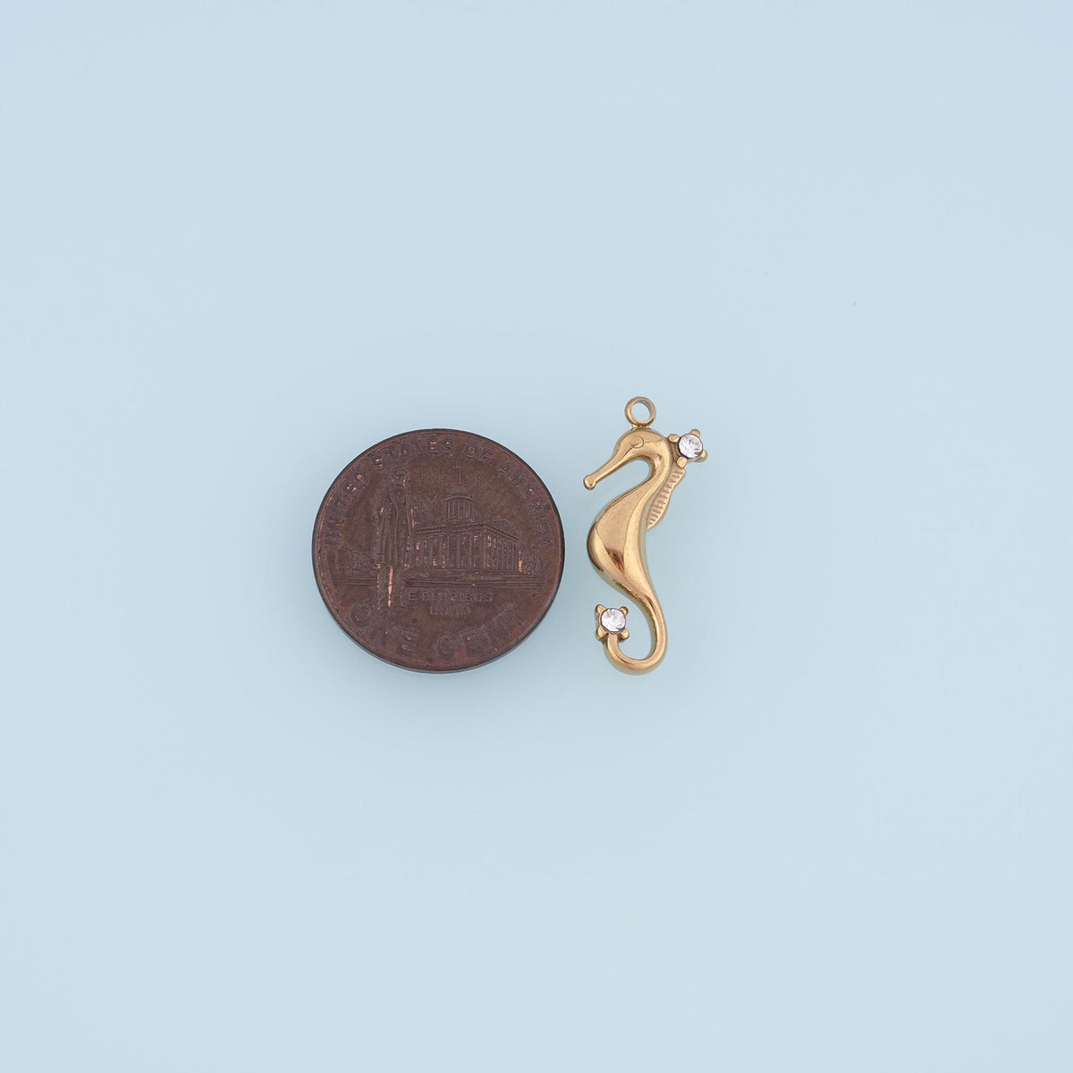 CZ Seahorse Pendant,14K Gold Filled Summer Ocean Charm DIY Charm for Necklace Bracelet Making