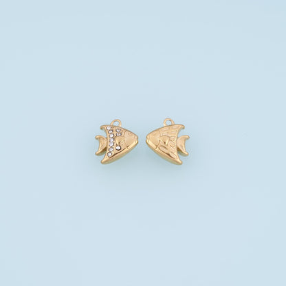 14K Gold Cat Charm Pendant for Jewelry Making