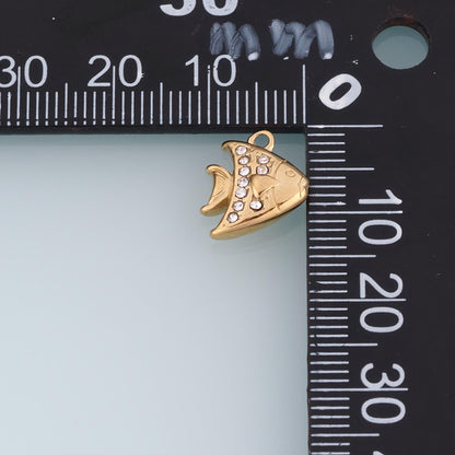 14K Gold Cat Charm Pendant for Jewelry Making