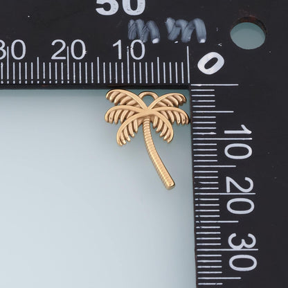Cutout Coconut Tree Pendant,14K Gold Filled Beach Vacation Charm DIY Charm for Necklace Bracelet Making