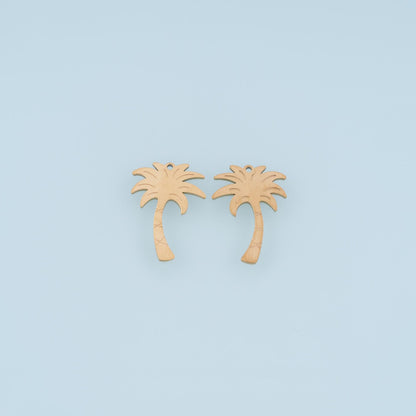 Palm Tree Pendant,14K Gold Filled Tropical Beach Charm DIY Charm for Necklace Bracelet Making