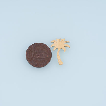 Palm Tree Pendant,14K Gold Filled Tropical Beach Charm DIY Charm for Necklace Bracelet Making