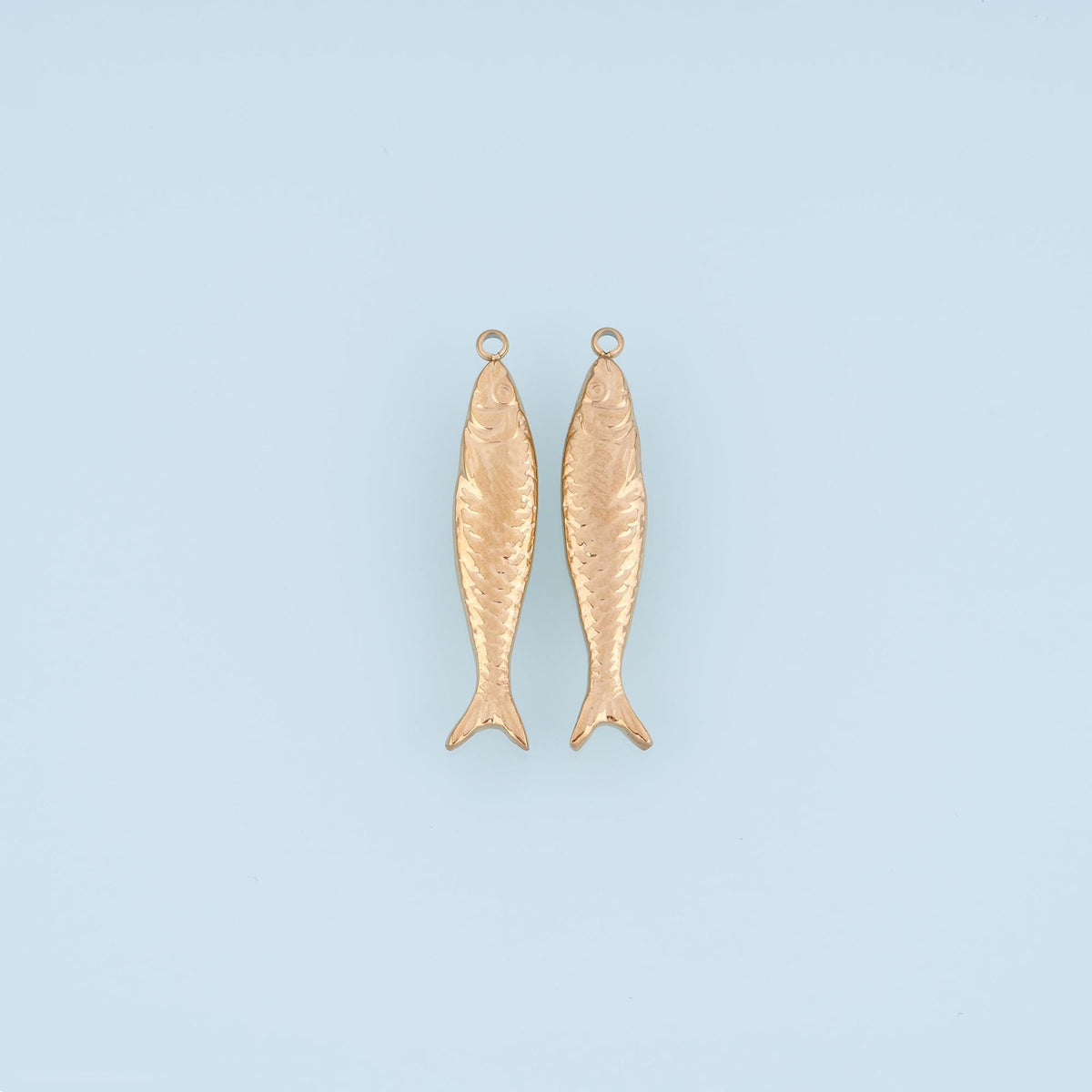 14K Gold Fish Charm Pendant for Jewelry Making