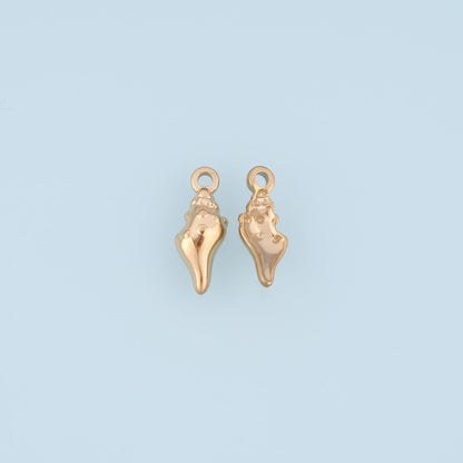 Conch Pendant,14K Gold Filled Ocean Beach Charm DIY Charm for Necklace Bracelet Making