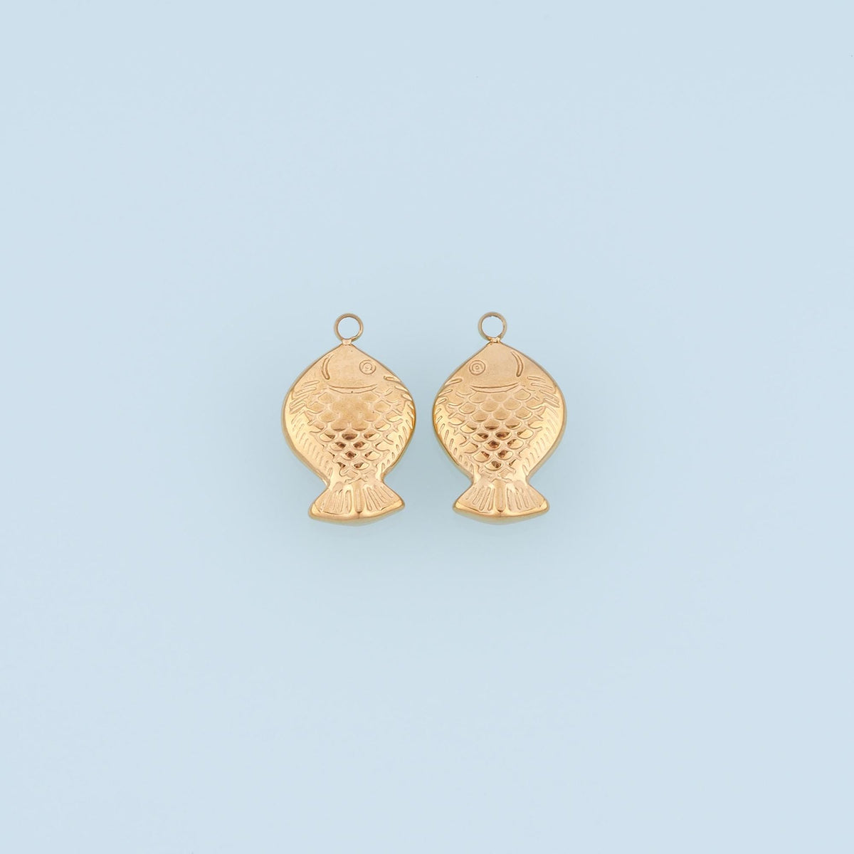 Fish Pendant,14K Gold Fish Skeleton Charm DIY Charm for Necklace Bracelet Making