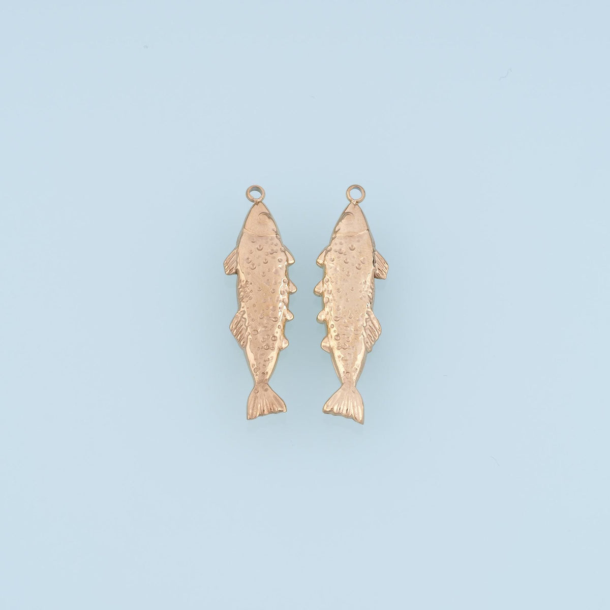 Salmon Pendant,14K Gold Ocean Animal Charm DIY Charm for Necklace Bracelet Making