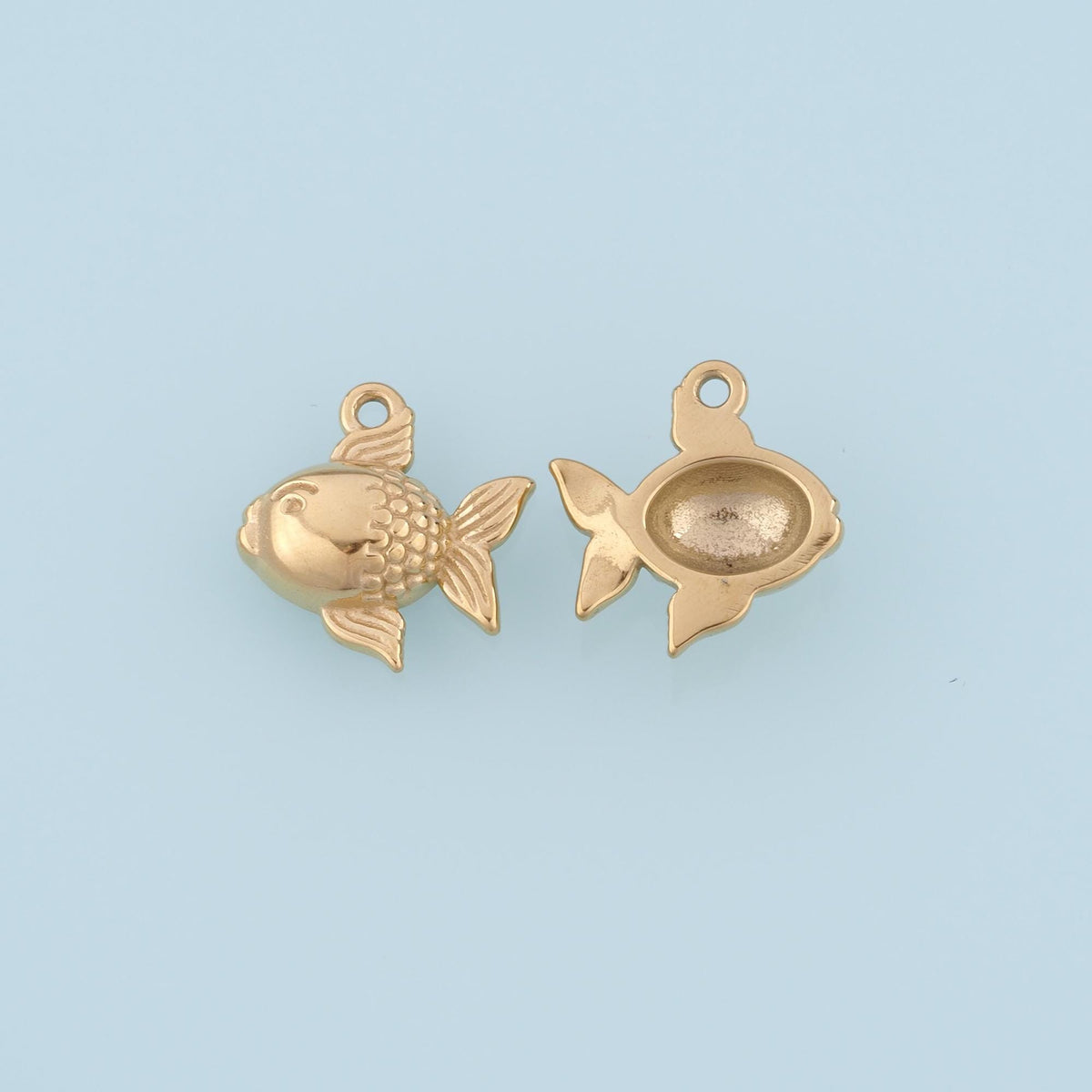 Bubble Goldfish Pendant,14K Gold Cute Pets Charm DIY Charm for Necklace Bracelet Making