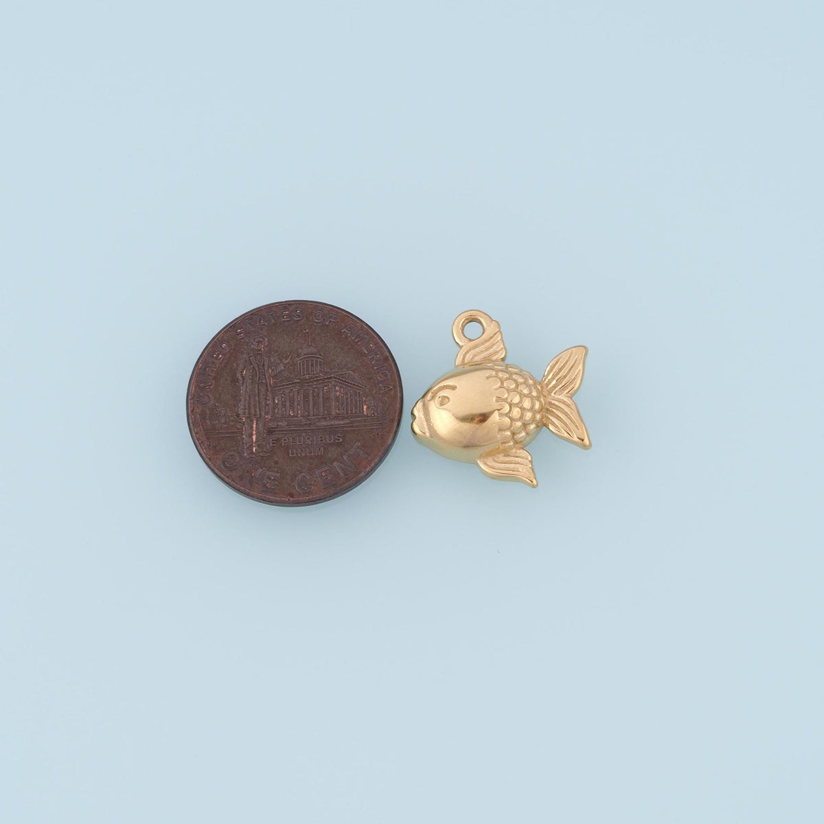 Bubble Goldfish Pendant,14K Gold Cute Pets Charm DIY Charm for Necklace Bracelet Making