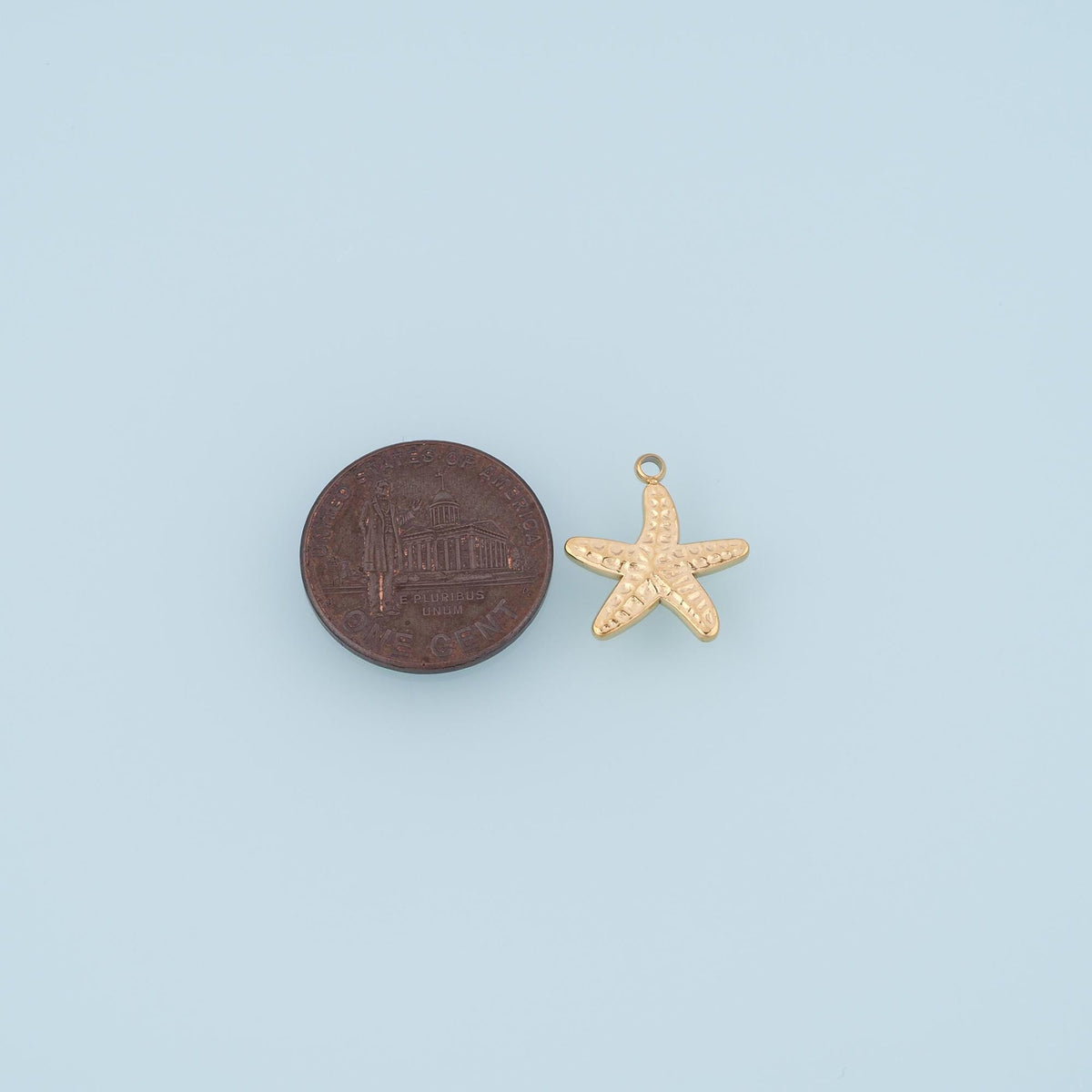 Fish Bone Texture Starfish Pendant,14K Gold Seaside Trip Charm DIY Charm for Necklace Bracelet Making