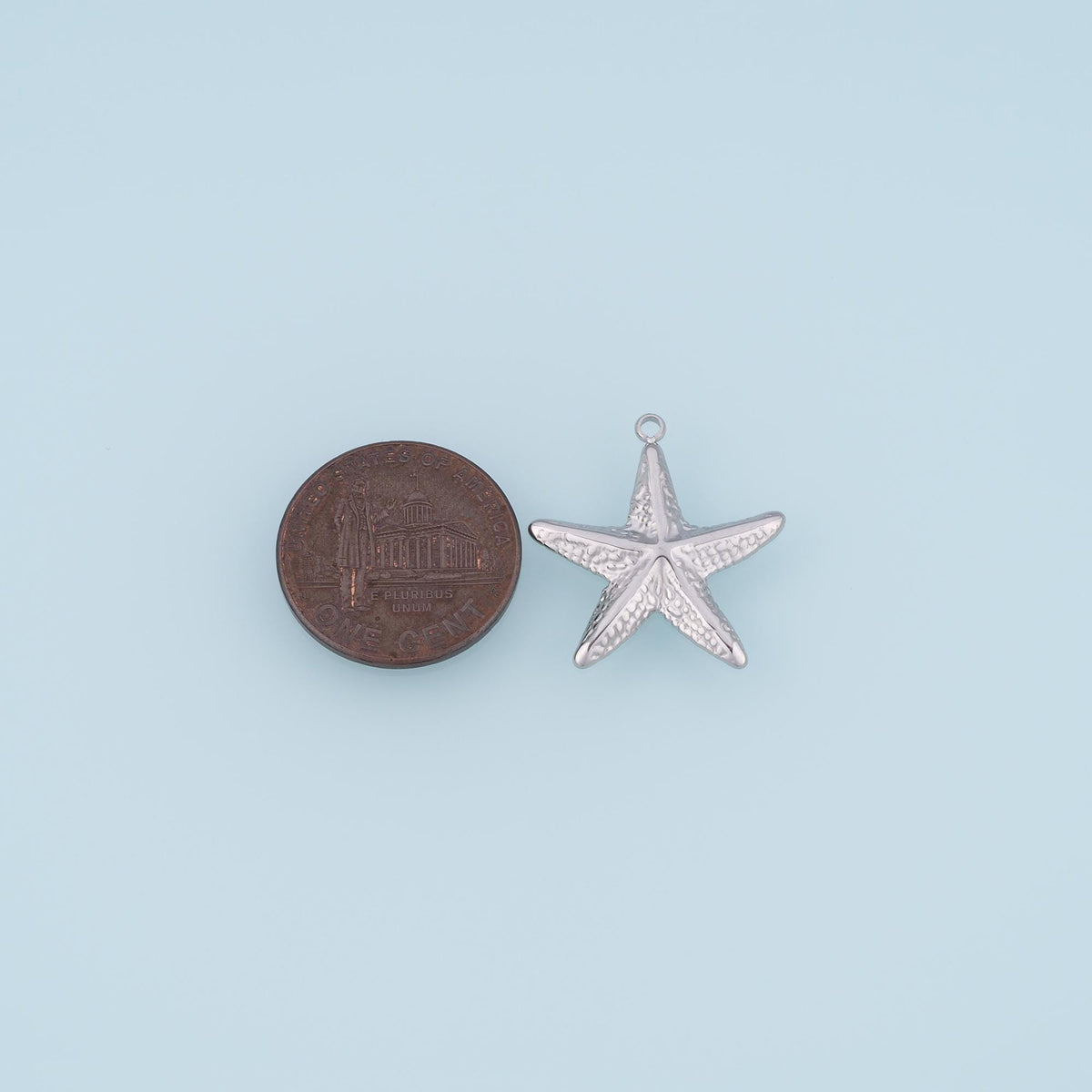 Hammered Texture Starfish Pendant,14K Gold Minimalist Charm DIY Charm for Necklace Bracelet Making
