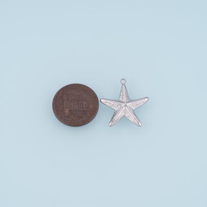 Hammered Texture Starfish Pendant,14K Gold Minimalist Charm DIY Charm for Necklace Bracelet Making