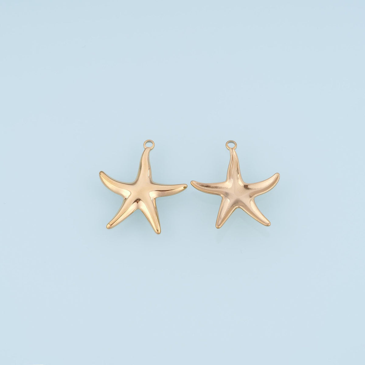 Smooth Surface Starfish Pendant,14K Gold Summer Beach Charm DIY Charm for Necklace Bracelet Making