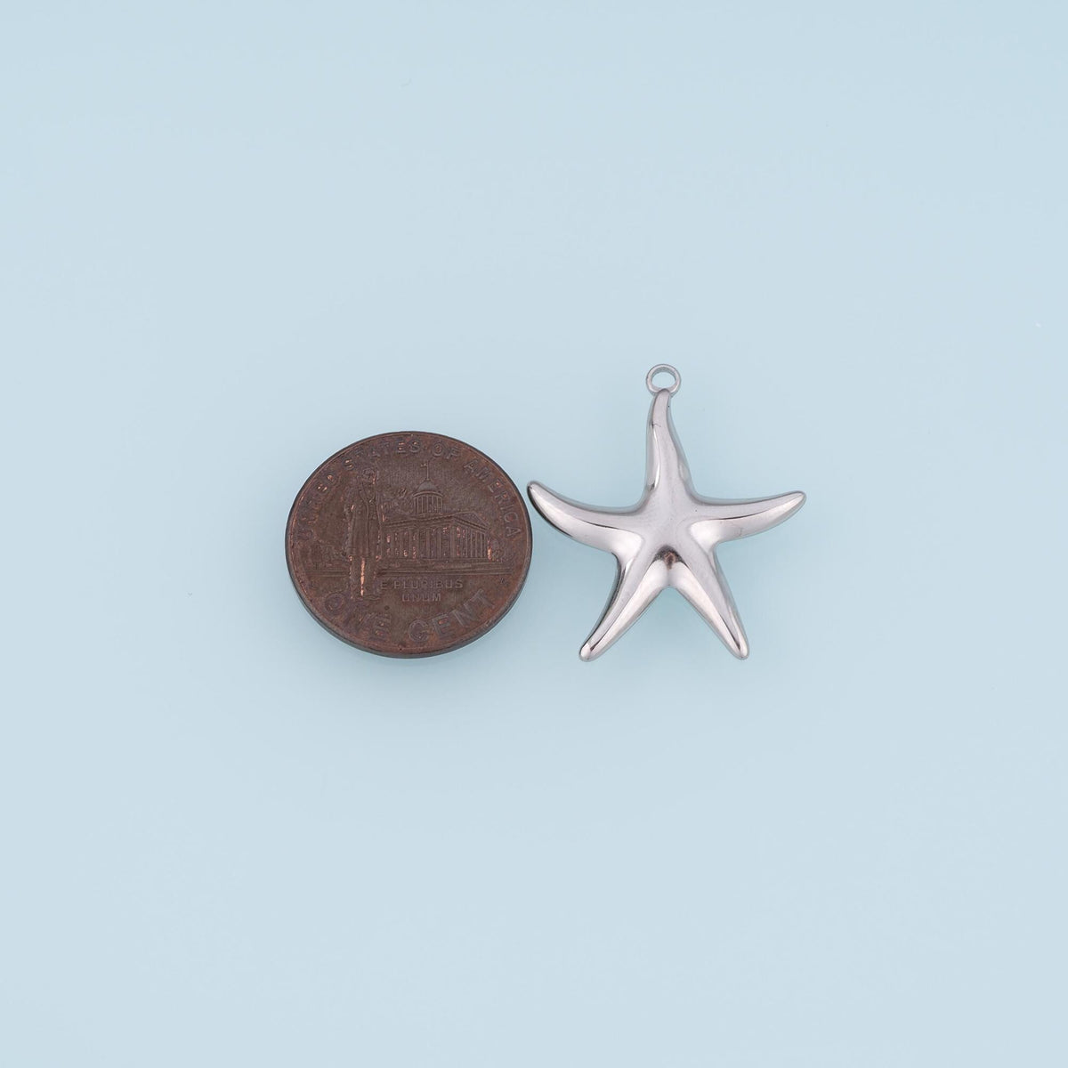 Smooth Surface Starfish Pendant,14K Gold Summer Beach Charm DIY Charm for Necklace Bracelet Making