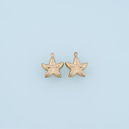 Polka-Dot Mini Starfish Pendant,14K Gold Minimalist Charm DIY Charm for Necklace Bracelet Making