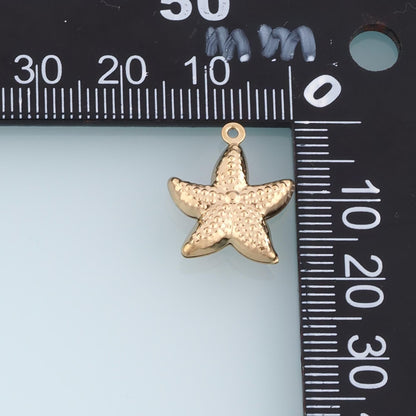 Polka-Dot Mini Starfish Pendant,14K Gold Minimalist Charm DIY Charm for Necklace Bracelet Making