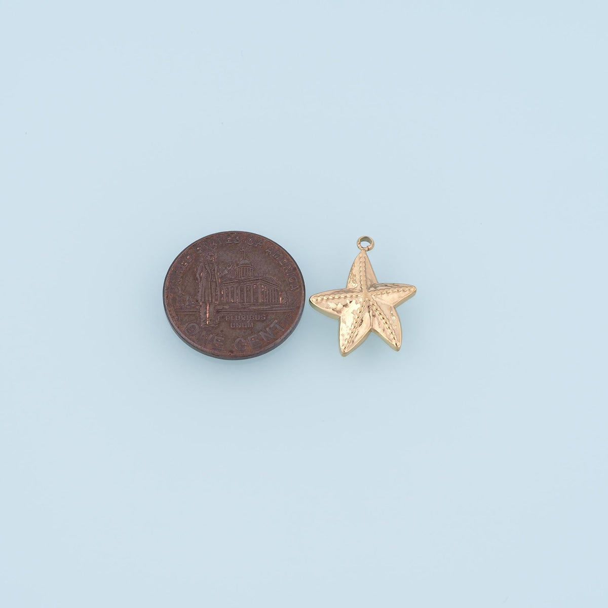 Serrated Pattern Starfish Pendant,14K Gold Minimalist Charm DIY Charm for Necklace Bracelet Making