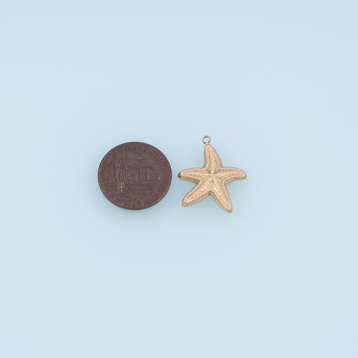 Deep Sea Texture Starfish Pendant,14K Gold Minimalist Charm DIY Charm for Necklace Bracelet Making