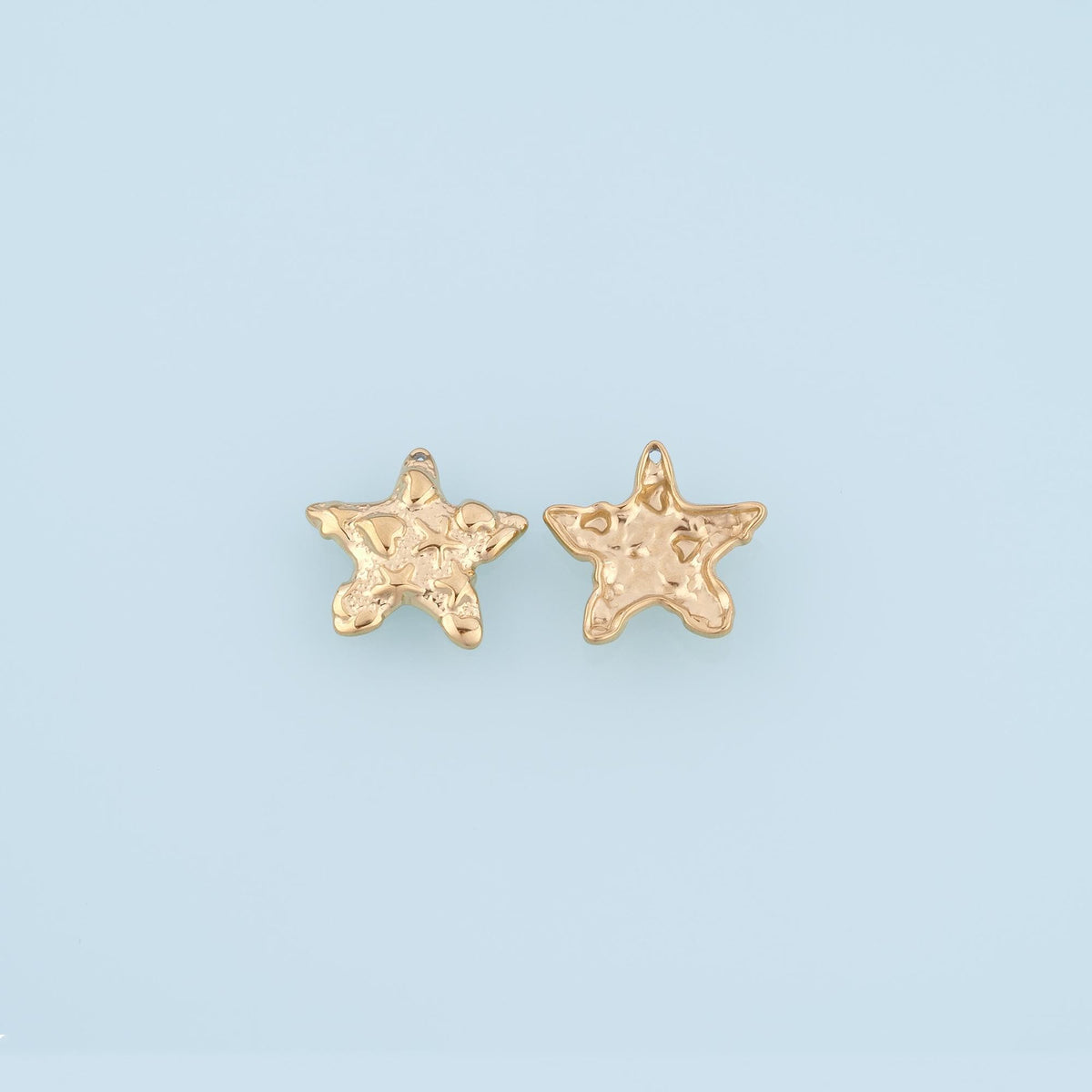 Texture Mini Starfish Pendant,14K Gold Minimalist Charm DIY Charm for Necklace Bracelet Making