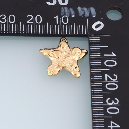 Texture Mini Starfish Pendant,14K Gold Minimalist Charm DIY Charm for Necklace Bracelet Making